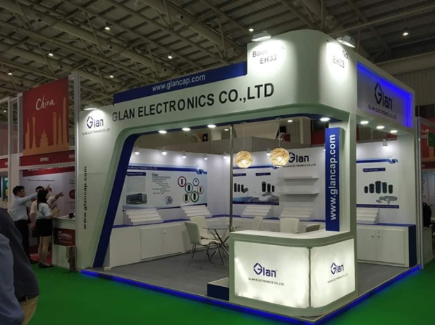 Glan Electronics exhibition stand at Elasia India 2026
