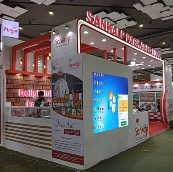 Sankalp Packaged Food exhibition stand at Aahar 2026